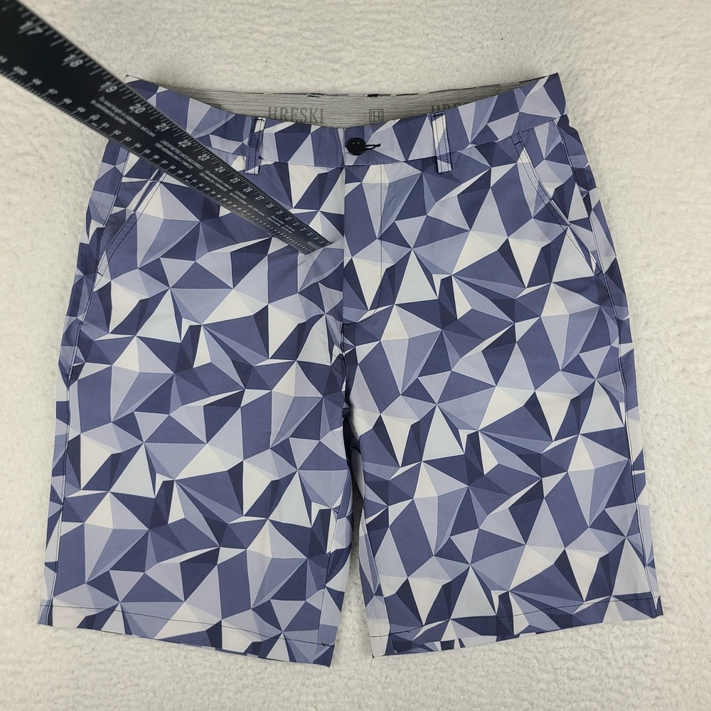HRESKI Shorts Mens 34‎ Purple White 9" Inseam Hybrid Chino Performance Golf